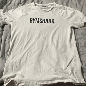 Men’s White Gym Shark Dry Fit Shirt (Medium)